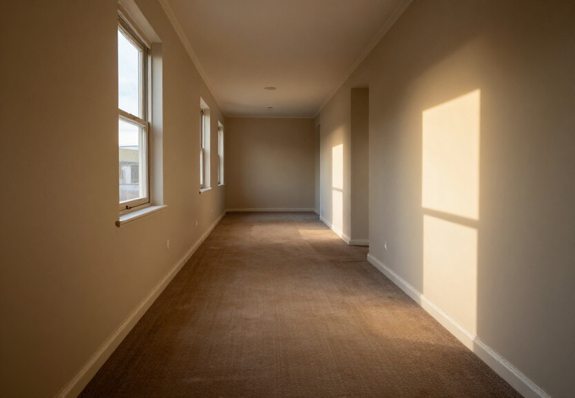 Restored living room in Burwood with dry carpets and repaired walls